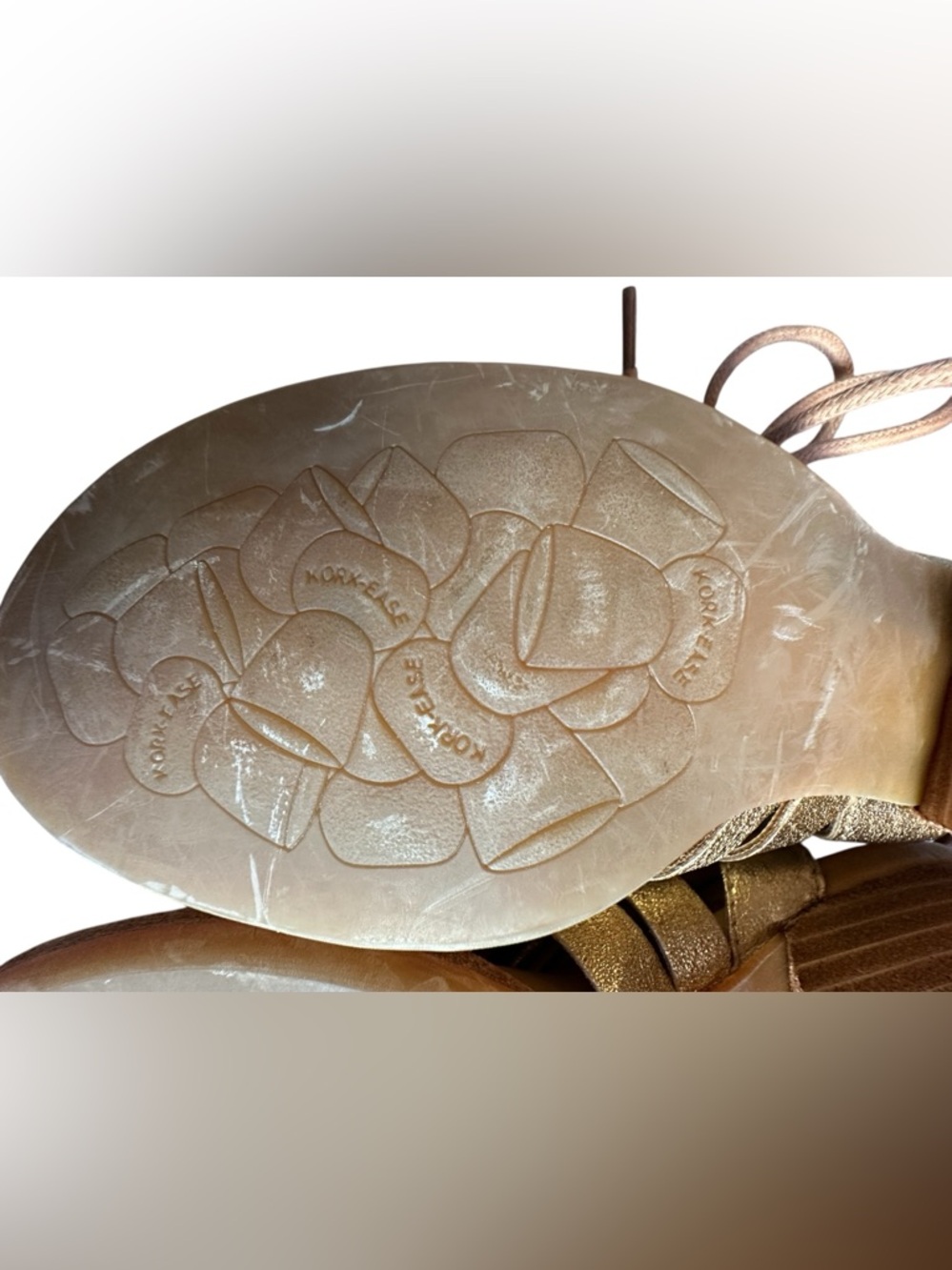 NEW Kork-Ease Gold Gladiator Sandals | Metallic Leather Comfort | Summer Travel - Picture 9 of 9